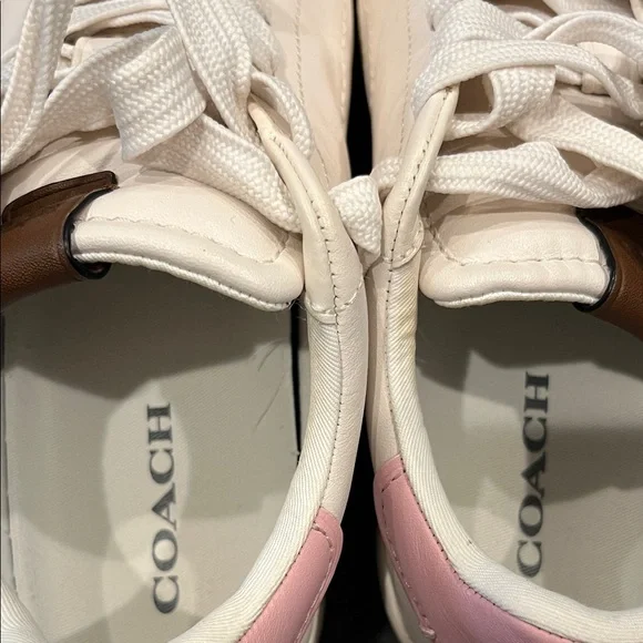 Coach White and Pink Women's Sneakers - Picture 6 of 9